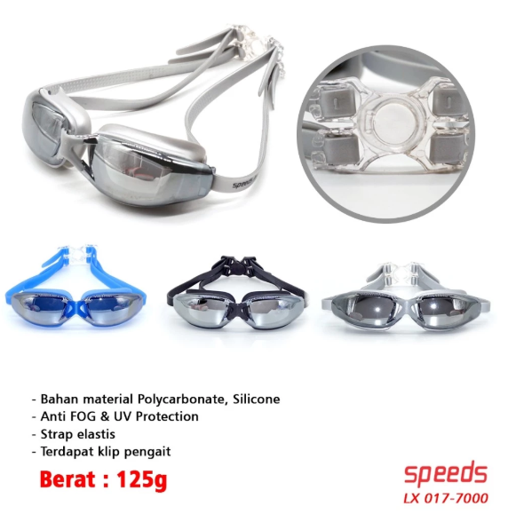SPEEDS Kacamata renang Miror ANTI FOG & UV PROTECTION